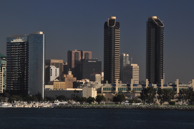 the San Diego skyline from the Coronado ferry landing